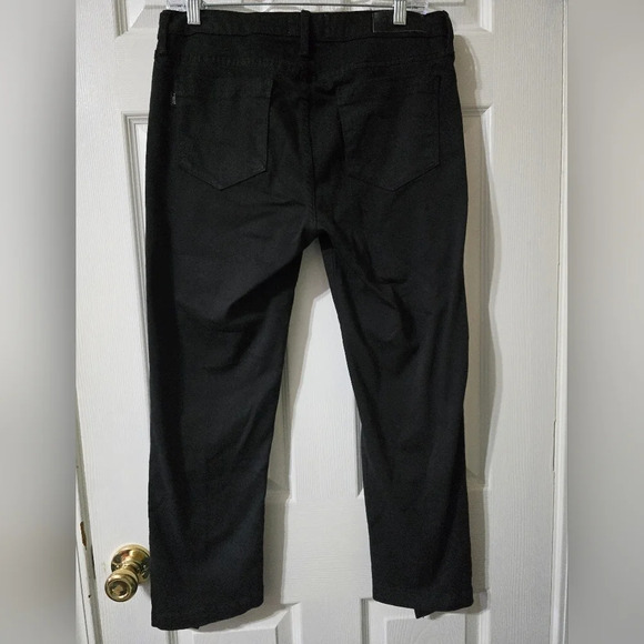 Parker Smith High Low Hem Black Modal Stretch Straight-Leg Trouser Jeans, Sz 29. - Picture 2 of 10